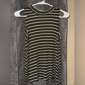 Dark Green Striped Tank